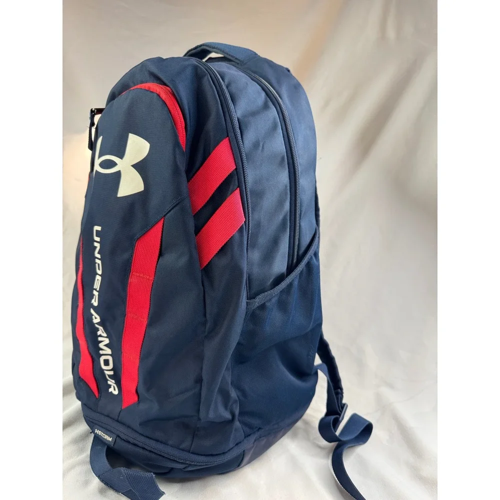 Under Armour Scrimmage 2.0 Backpack Navy Red UA Storm Laptop Bag 1361176